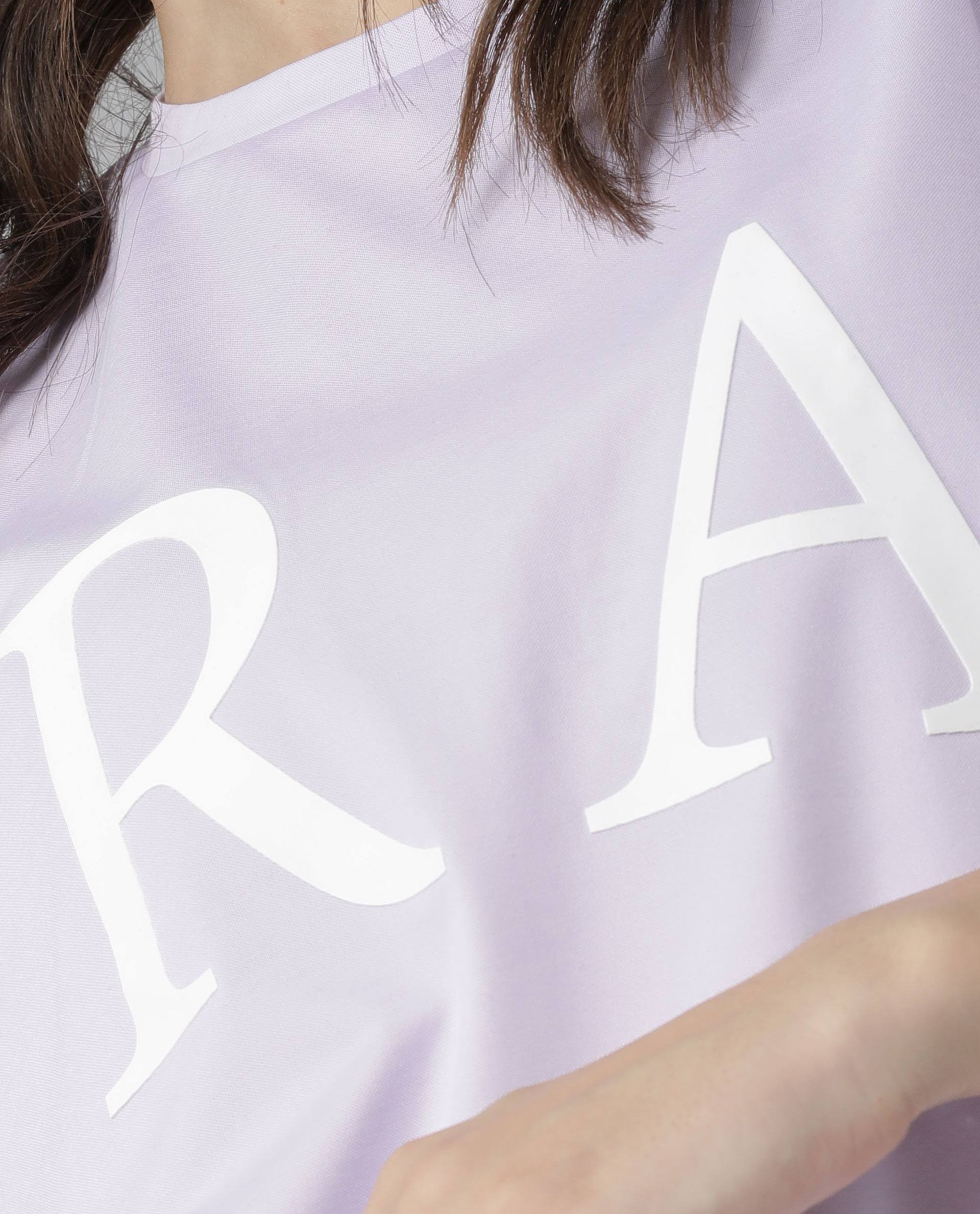 Rareism Women Zeg Light Purple Cotton Fabric Regular Fit Half Sleeves Graphic Print Crew Neck T-Shirt