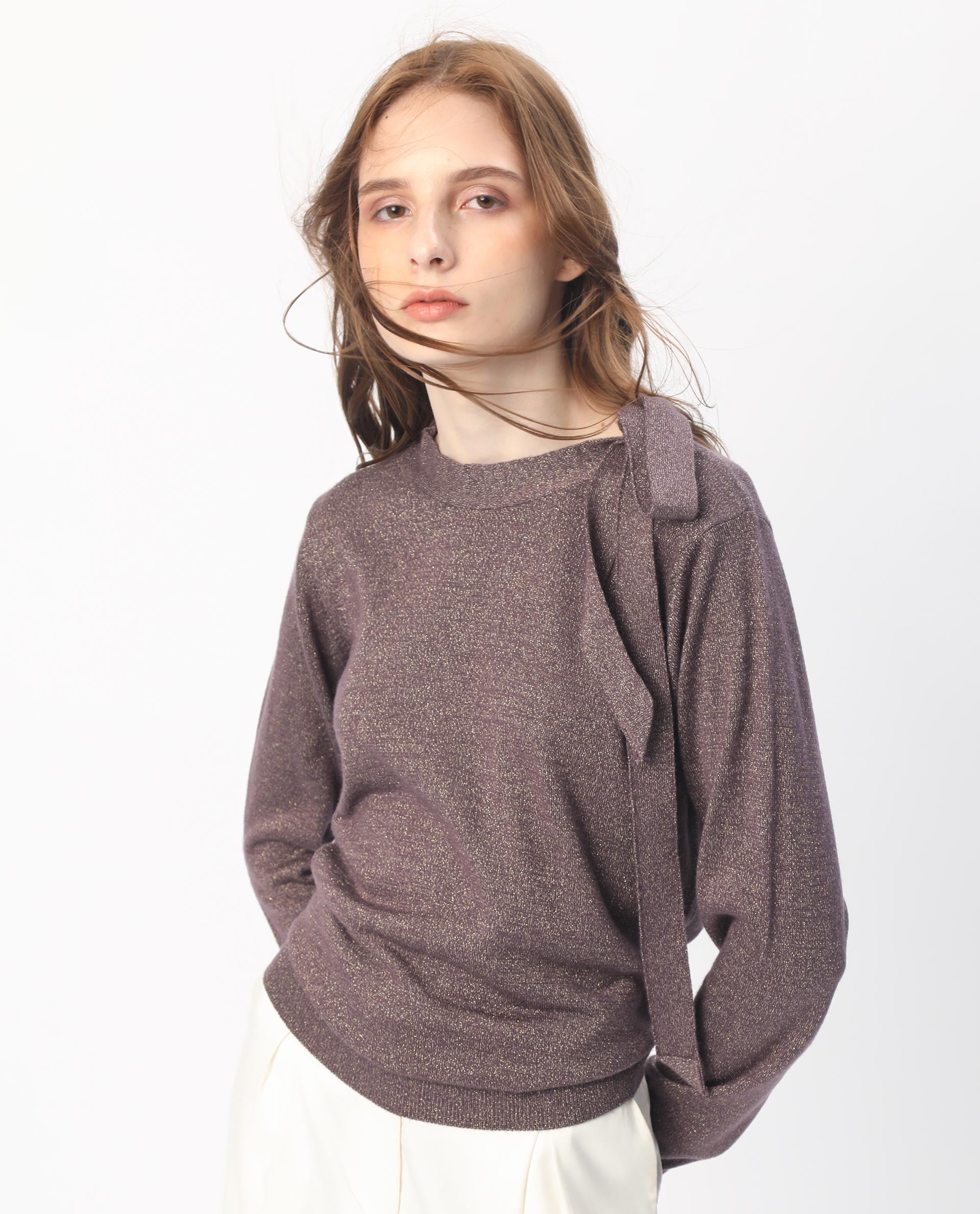 Rareism Women's Zener Pastel Purple Acrylic High Neck Plain Regular Fit Sweater