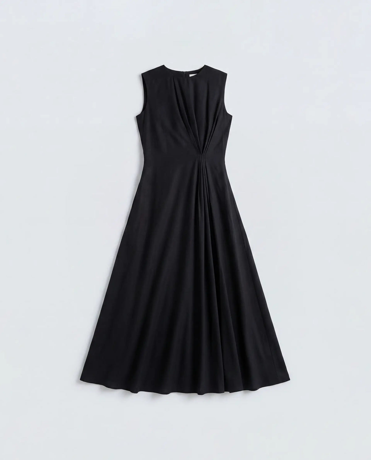 Rareism Women's Clasero Black Viscose Blend Sleeveless A-Line Plain Dress