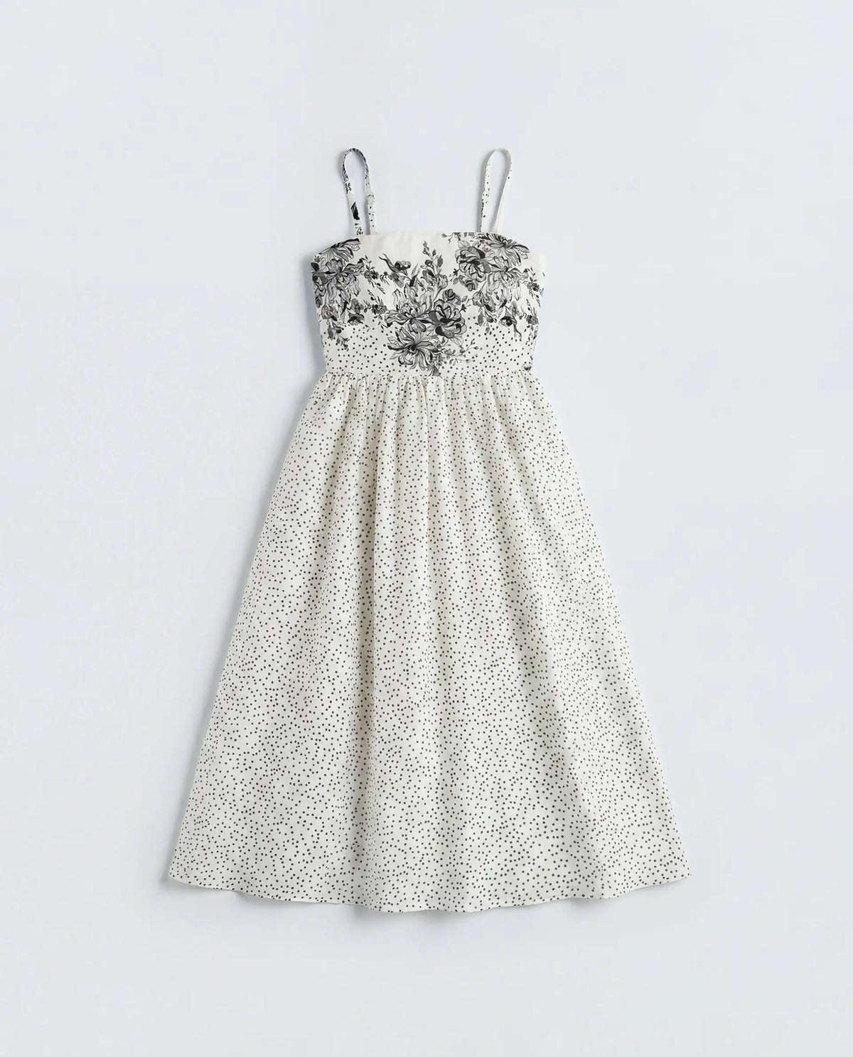Rareism Women's Clora Off White Polyester Sleeveless Fit And Flare Floral Print Dress