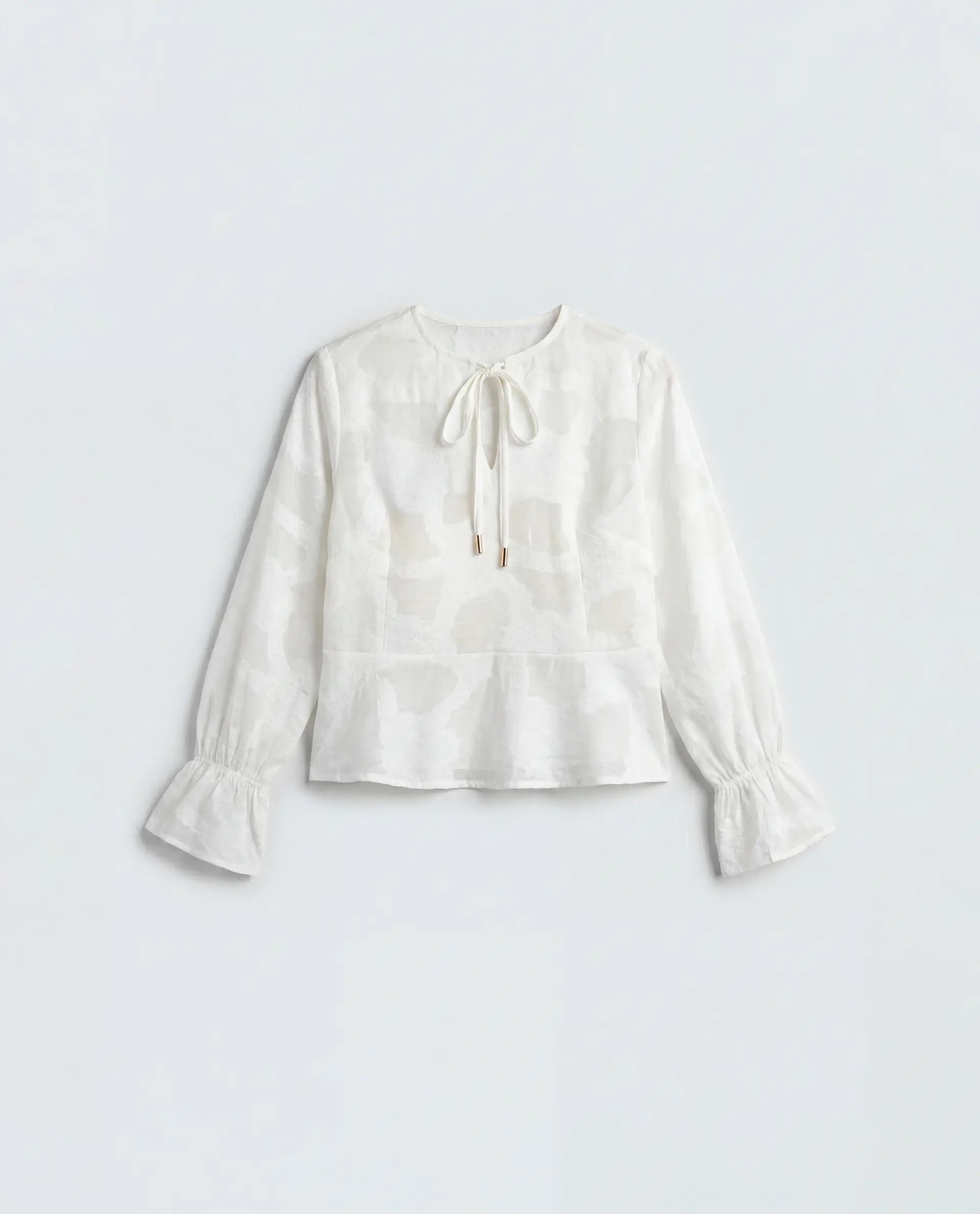 Rareism Women's Daro Offwhite Viscose Blend Tie-Up Regular Plain Top