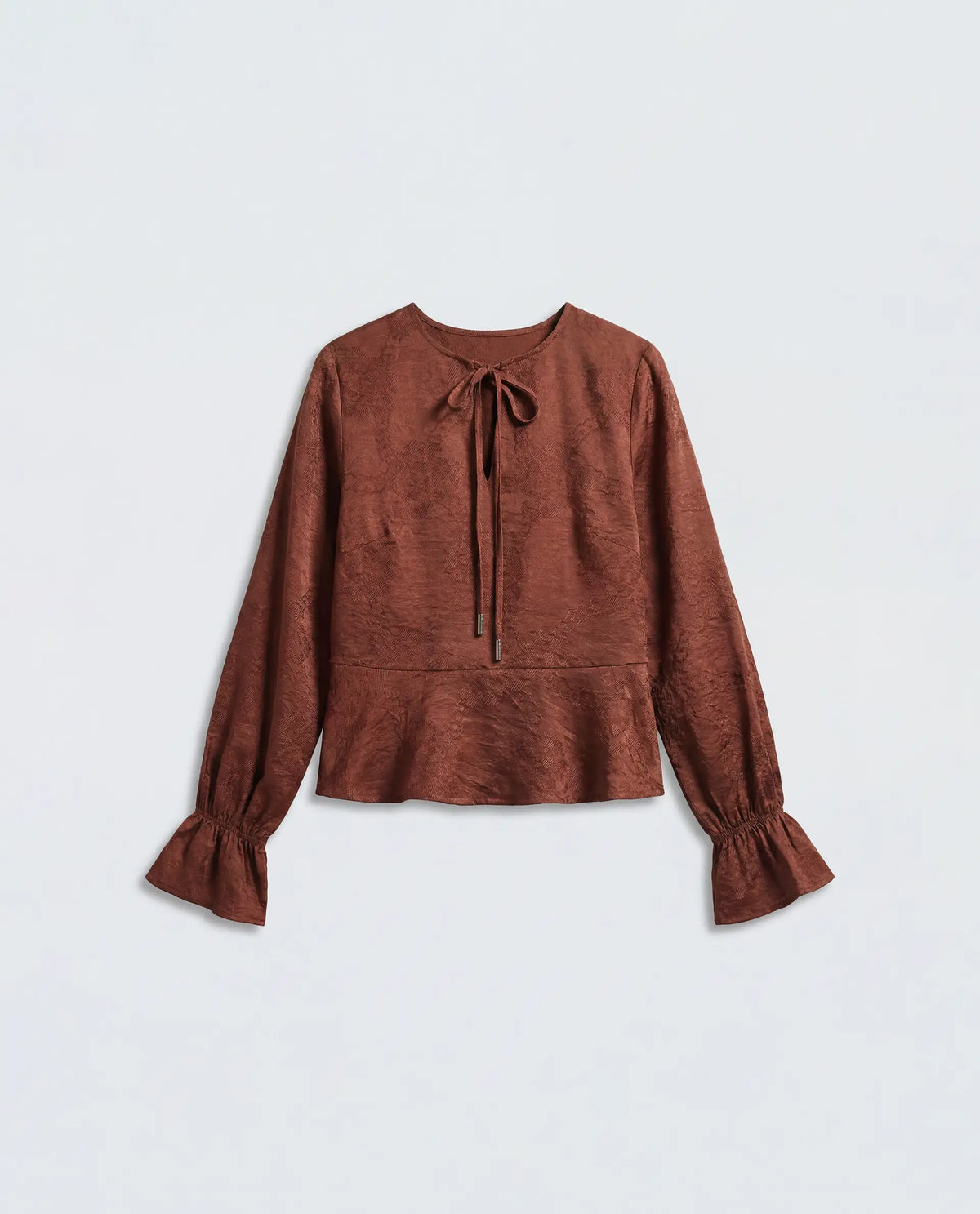 Rareism Women's Daro Rust Viscose Blend Tie-Up Regular Plain Top