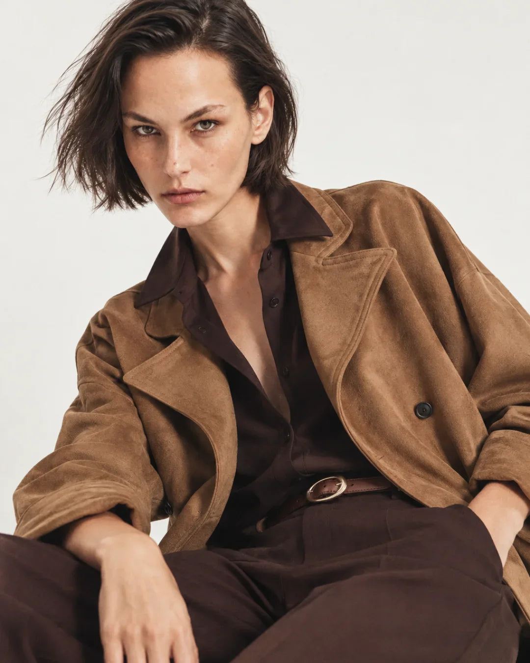 Rareism Womens Karvin Tan Polyester Spread Collar Regular Jacket