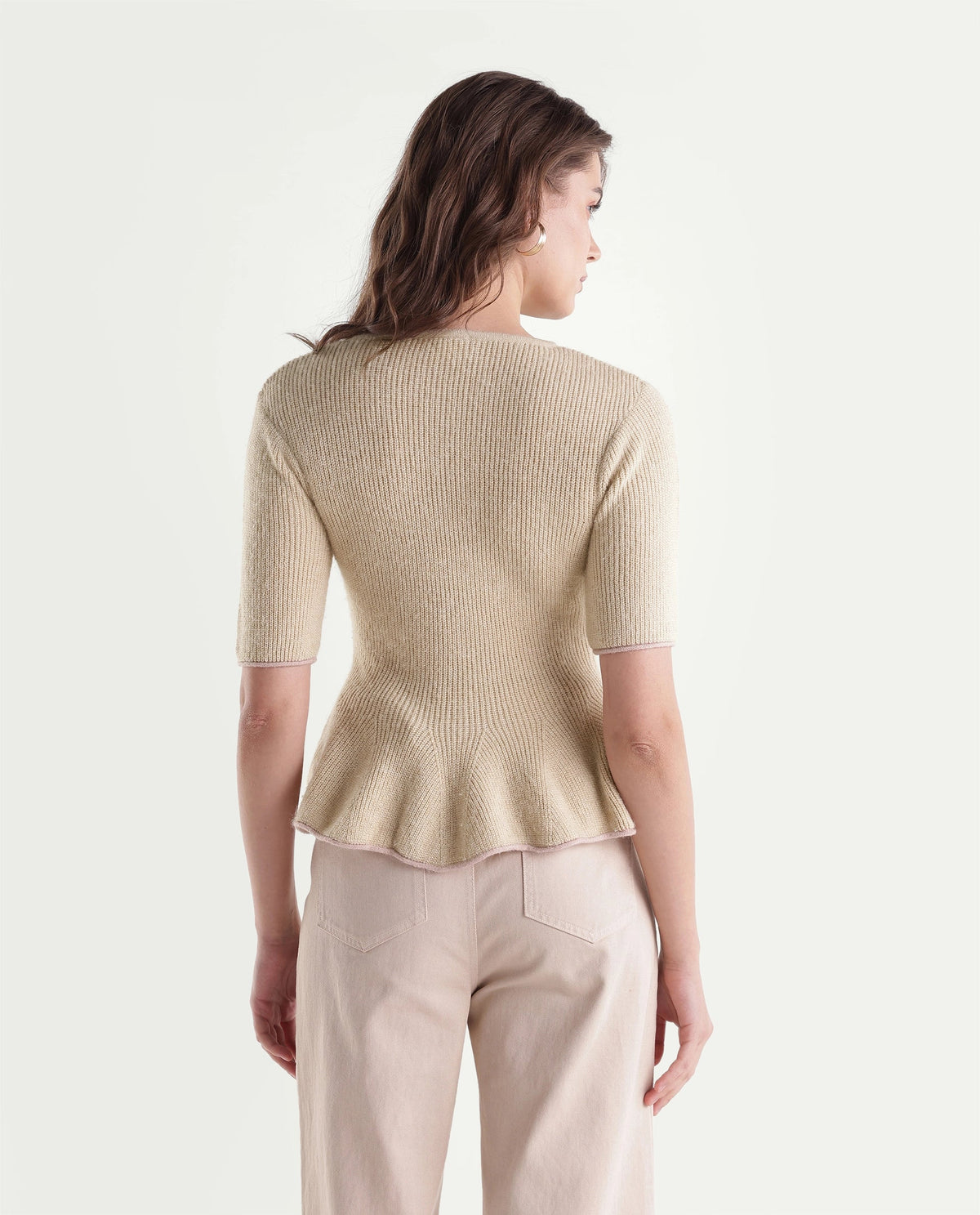 Rareism Women's Lamb Off White Acrylic Blend Pull-On Regular Fit Top