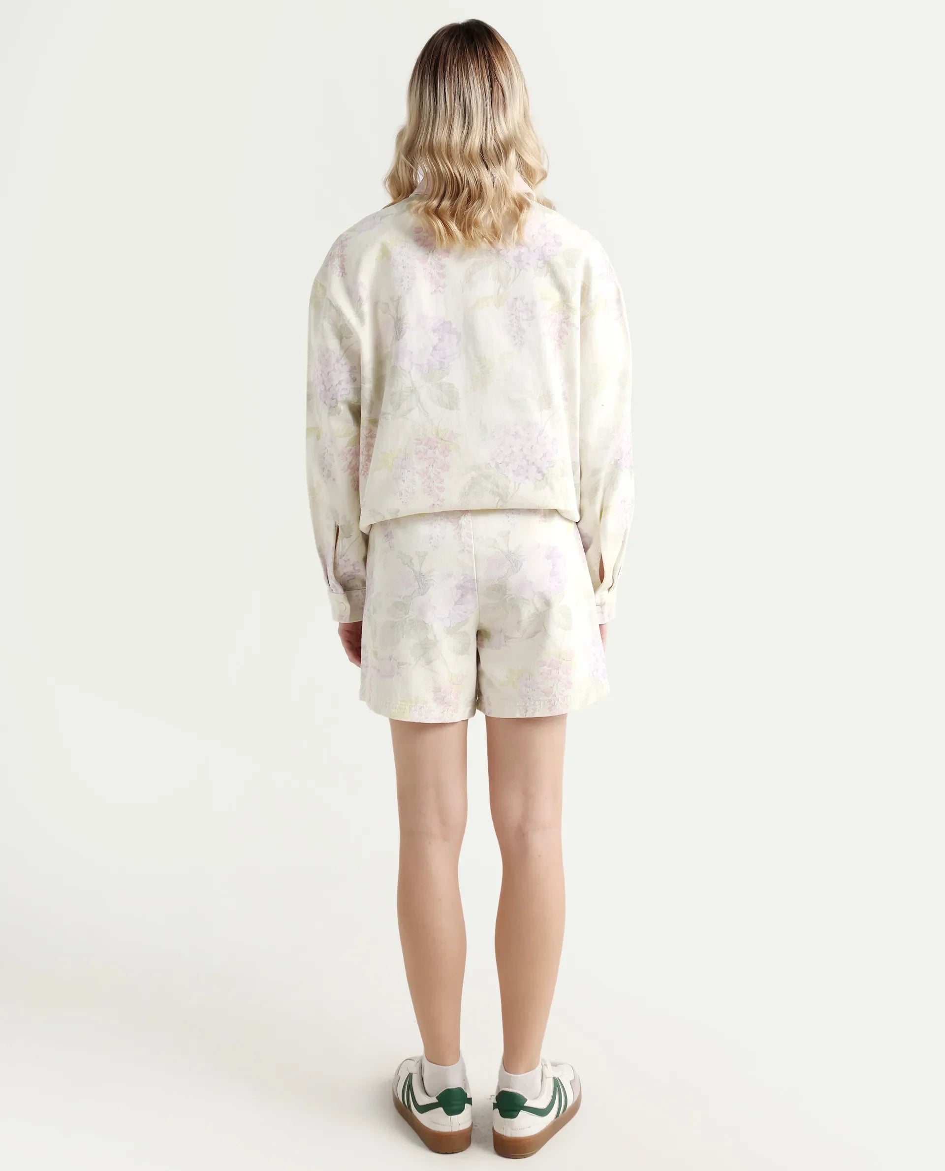 Rareism Women's Prewo Multi Cotton Floral Print Mini Regular Fit Skirt