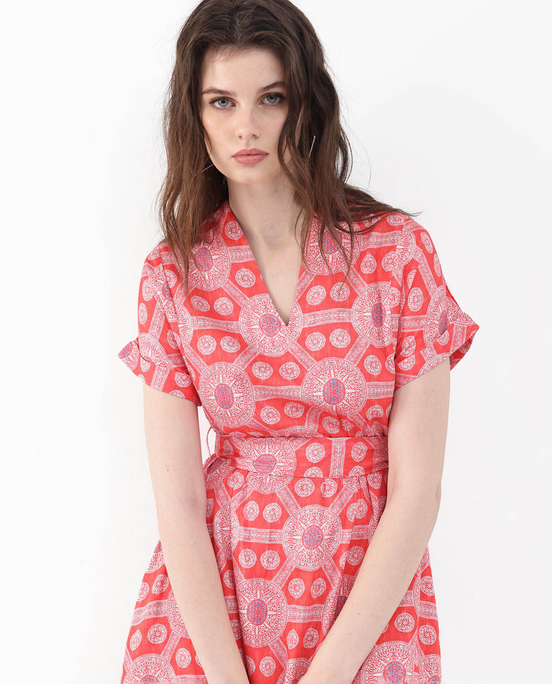 Rareism Womens Rada Red Dress Sleeveless Print