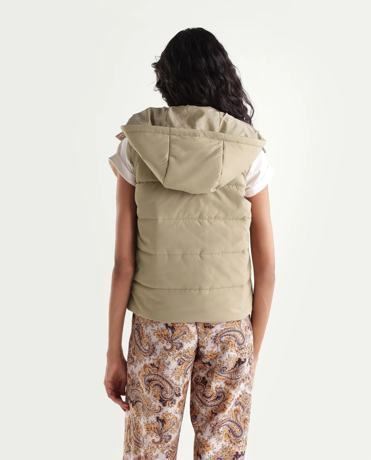 Rareism Women's Gem Beige Polyester Hooded Regular Plain Jacket