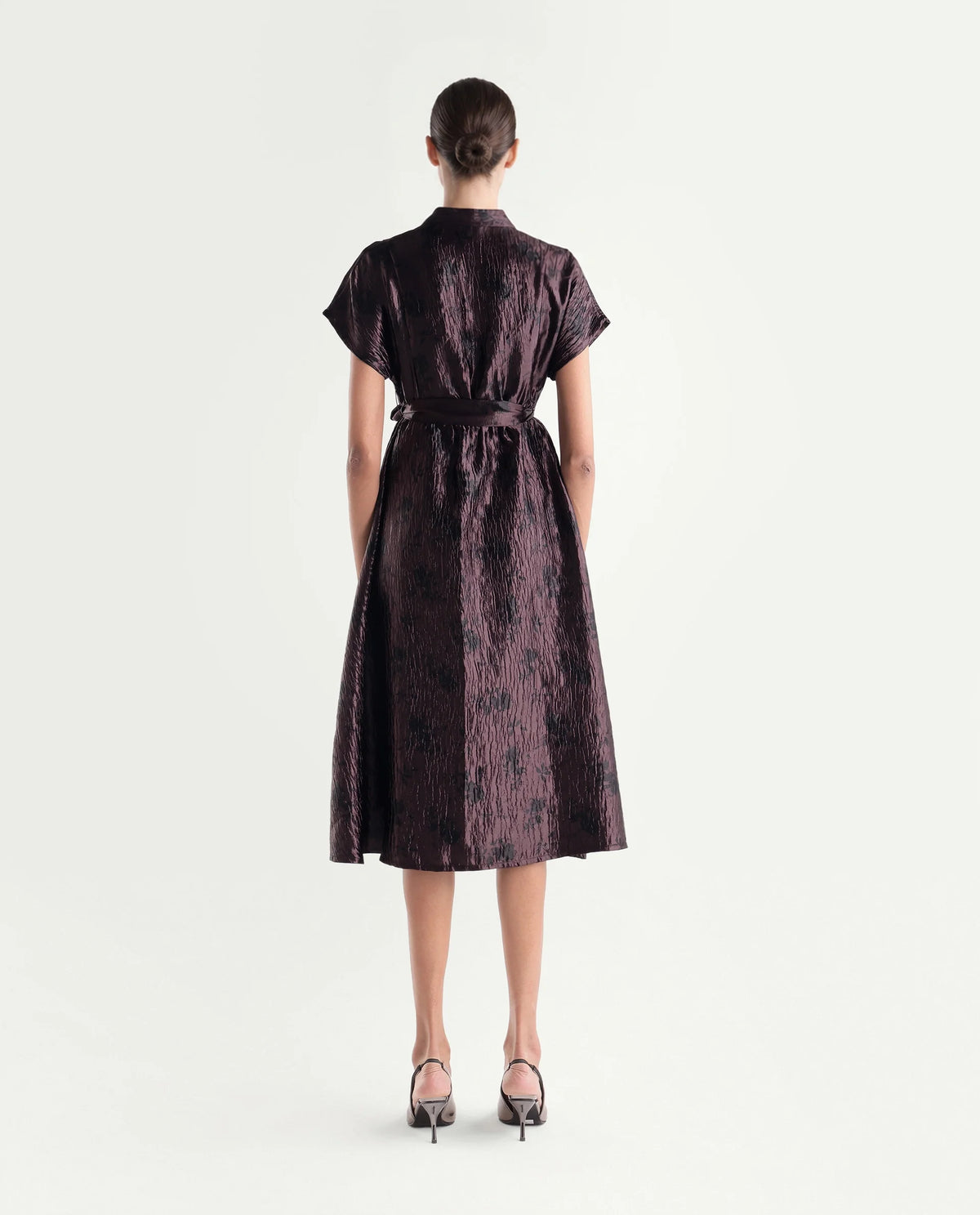 Rareism Women's Xaviha Maroon Polyester V-Neck Fit And Flare Floral Print Dress