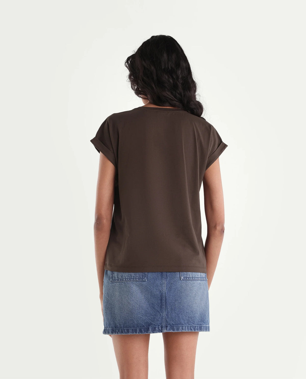 Rareism Women's Pimzu Dark Maroon Cotton Blend Crew Neck Relaxed Typography Print T-Shirt