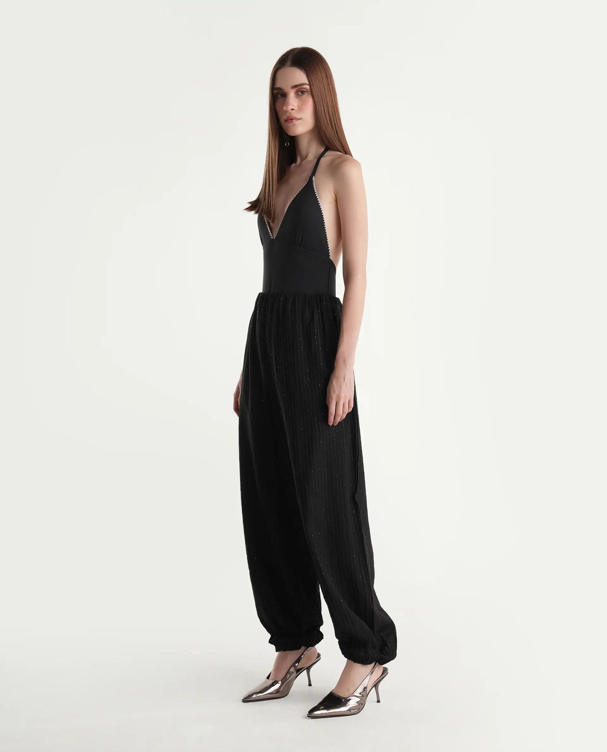 Rareism Womens Onfrad Black Viscose Blend Jogger Plain Trouser