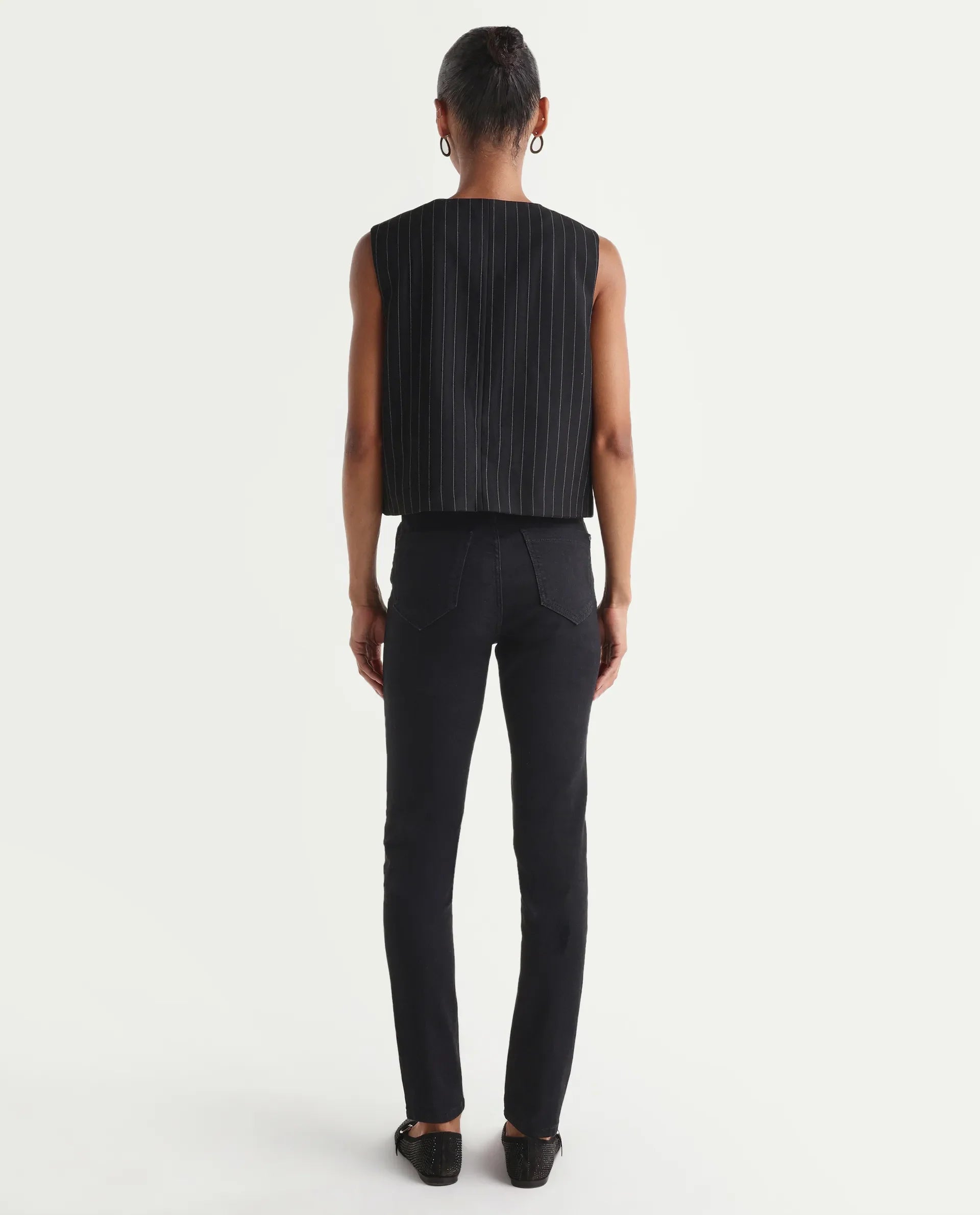 Rareism Women's Skenyob Black Cotton Blend Skinny Fit Plain Jeans