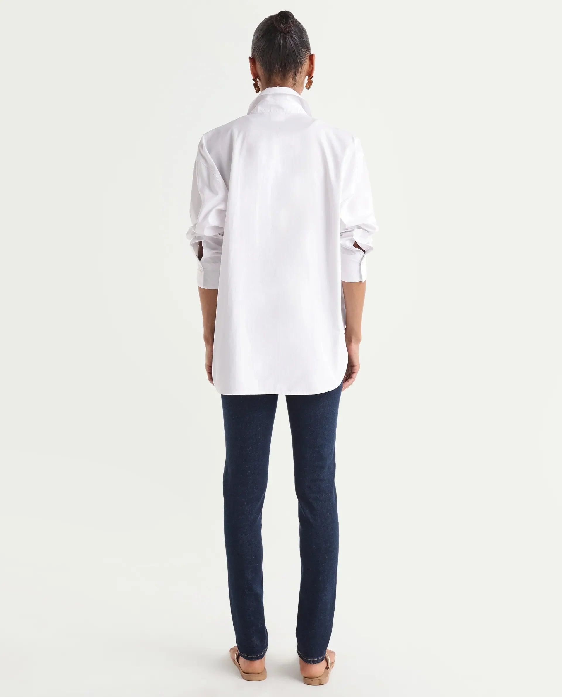 Rareism Women's Skenyo Dark Navy Cotton Blend Skinny Fit Plain Jeans