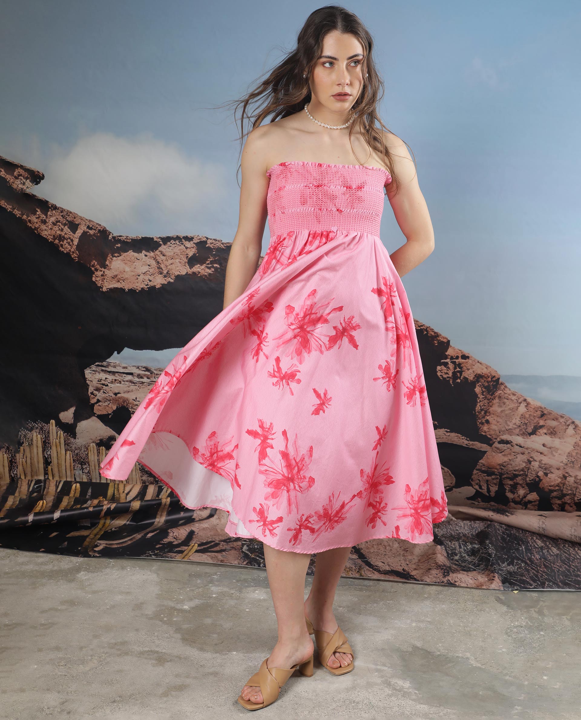 Multi Floral Ariana Midi Dress