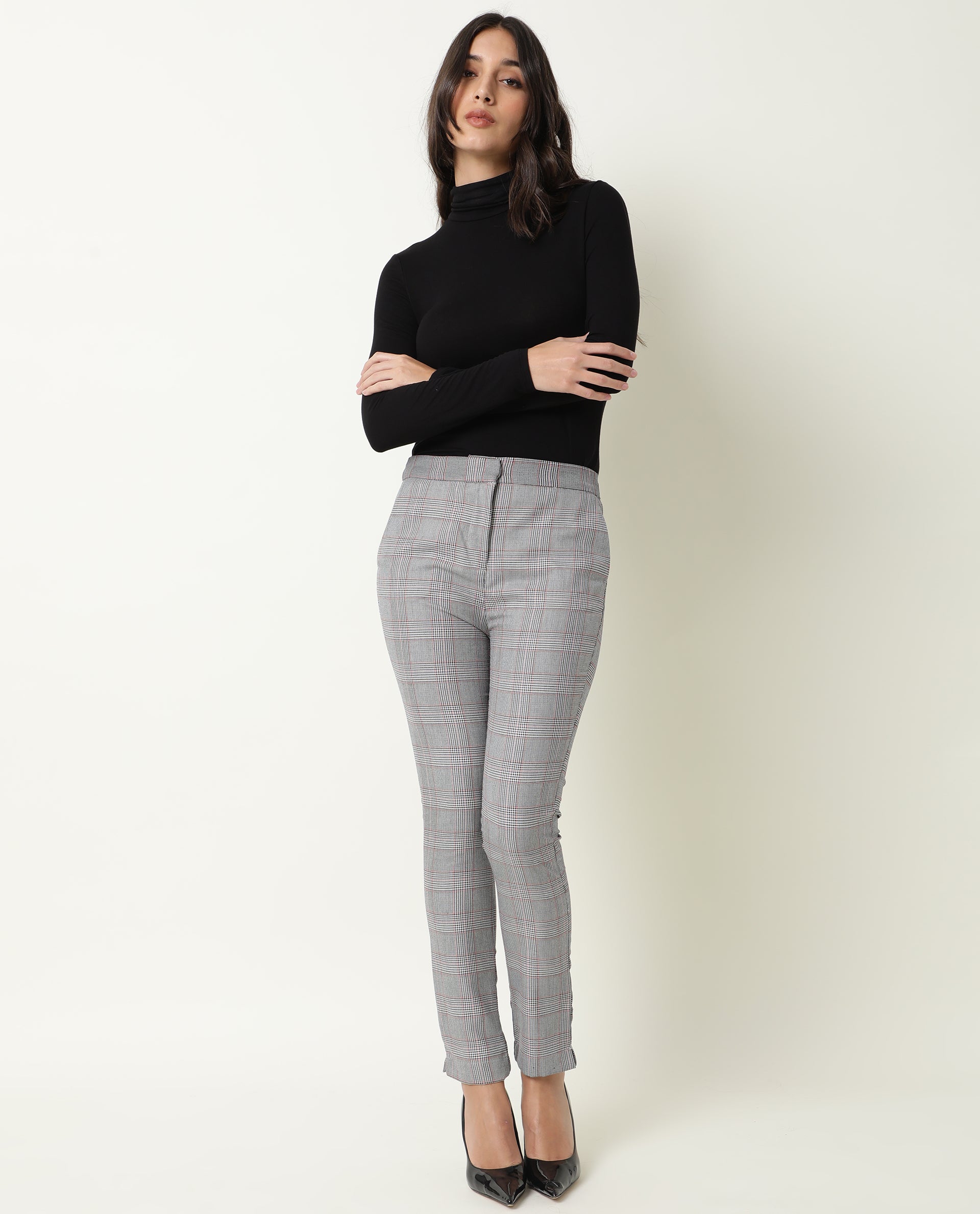 Buy Women Beige Slim Fit Check Casual Trousers Online  560433  Allen Solly