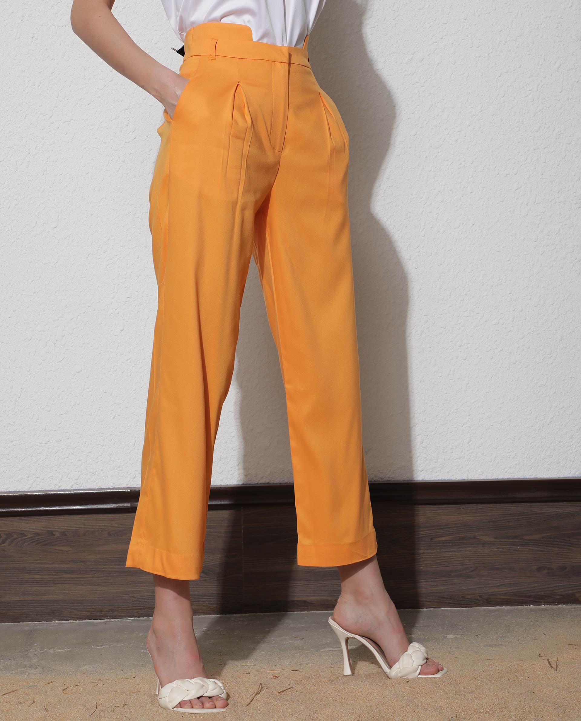 Buy online Aniyah Regular Fit Women Orange Trousers from Skirts, tapered  pants & Palazzos for Women by Aniyah for ₹750 at 55% off | 2024 Limeroad.com