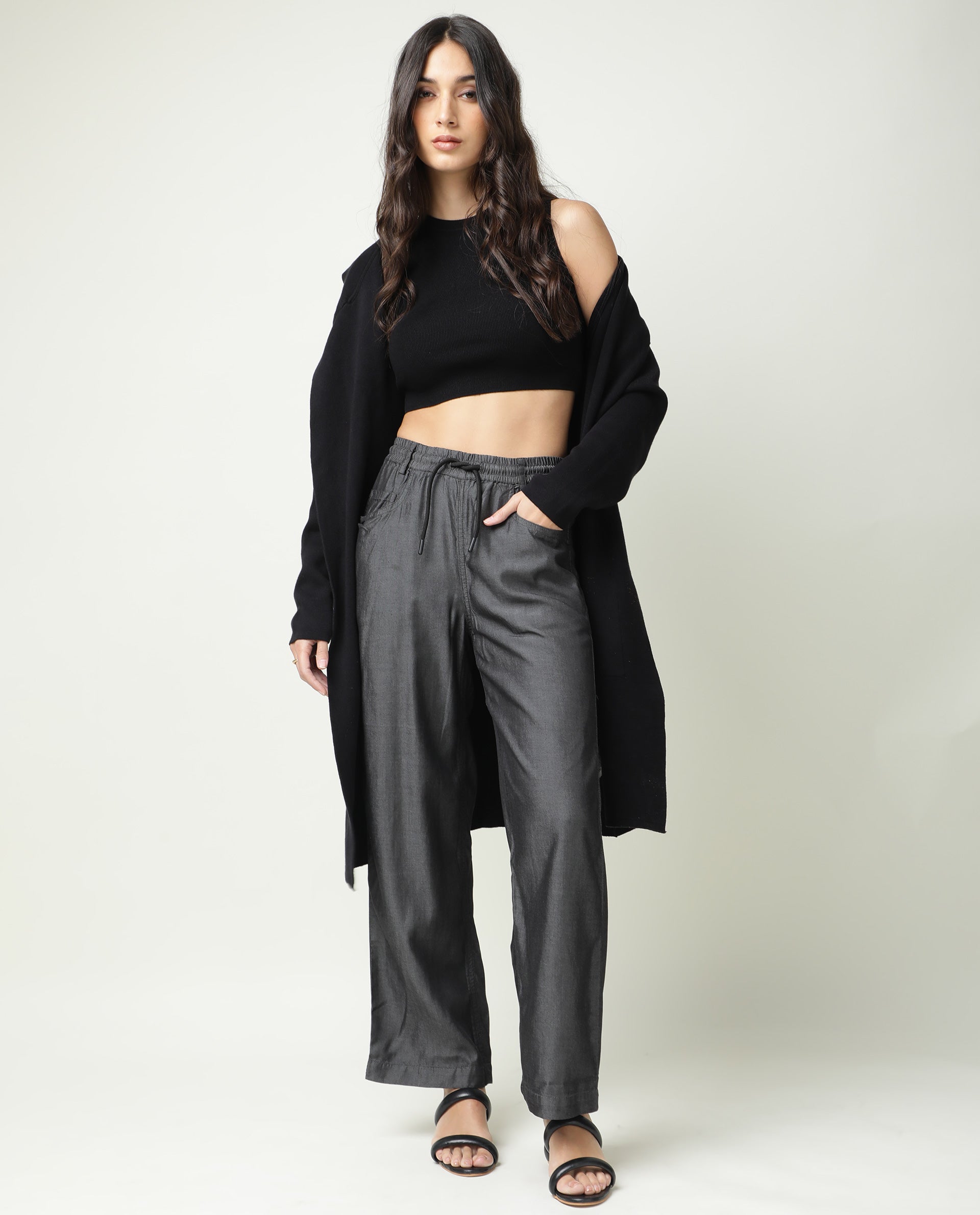 Solid Relaxed Fit Palazzos